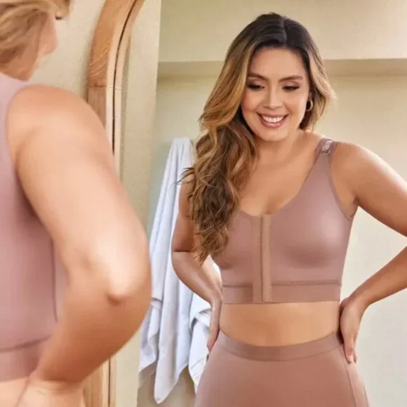 M-2XL POST SURGERY COMFORT SUPPORT BACK FAT SHAPER SECURE HOOK COMPRESSION BRA - Picture 4 of 7